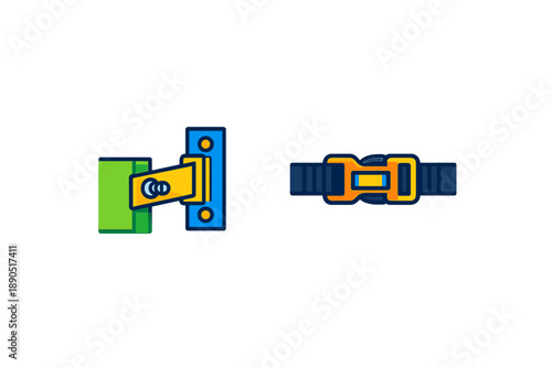 Different types of fasteners shown side by side to illustrate various designs, uses, and functions for binding materials together or securing items