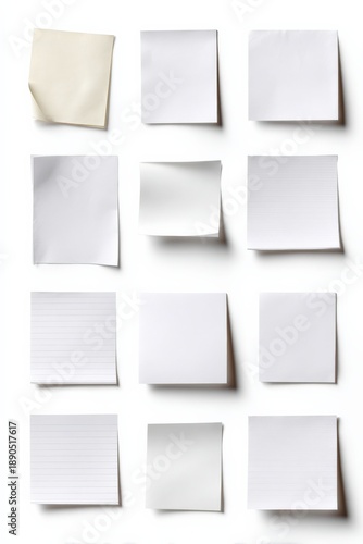 Wallpaper Mural Collection of blank sticky notes on white background Torontodigital.ca