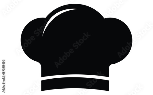 Simple black and white graphic icon representing a traditional chef hat