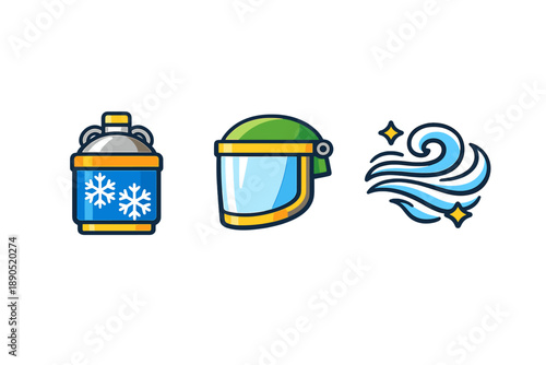 Ideas for safety equipment and tools used when working with cold temperatures and strong winds in various industries