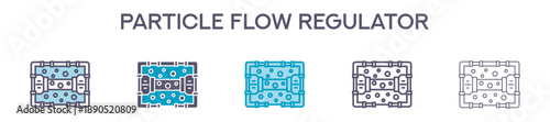 Particle Flow Regulator Element For Design Graphic - Multi Styles. Vector Illustration Of Two Colored And Black. Multiple Icons Designs Can Be Used For Mobile, Ui, Web 