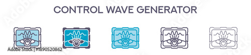 Control Wave Generator Element For Design Graphic - Multi Styles. Vector Illustration Of Two Colored And Black. Multiple Icons Designs Can Be Used For Mobile, Ui, Web 