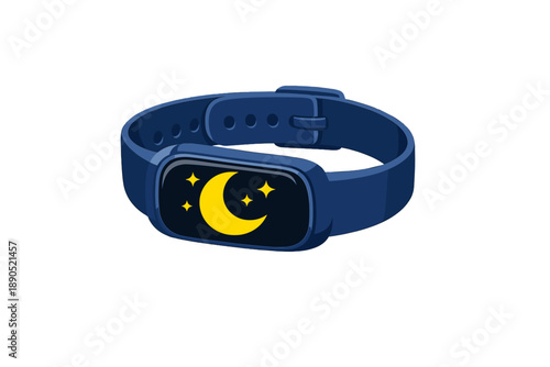 Smart band designed for sleep tracking, featuring a moon and stars display, suitable for nighttime use