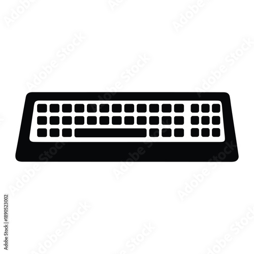 Computer Keyboard Silhouette Icon for Technology and Digital Workplace