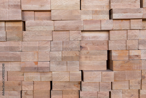 Stacked wood cut with smooth texture