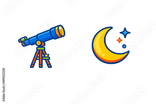 Exploring the night sky with a telescope and viewing the moon and stars in a quiet evening setting