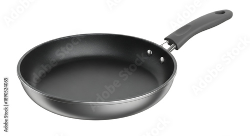A sleek and modern frying pan on a black background
