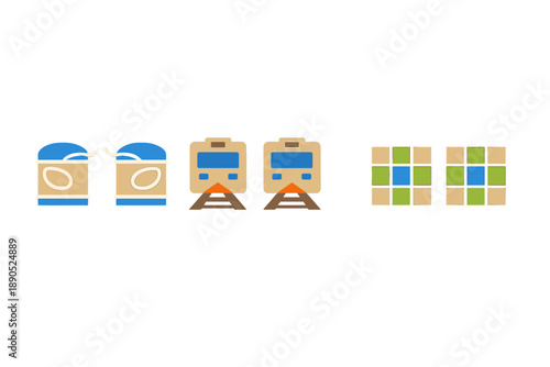 Boxes and tools are arranged on a surface with patterns and colors that suggest art or craft activities taking place in a creative space during the day