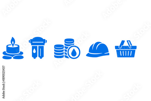 Icons representing various tools and items for home improvement and maintenance tasks in a simple design