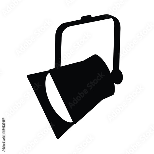 Spotlight illustration pointing downwards with a handle on the top of it