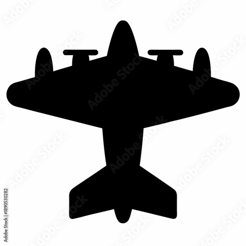 A silhouetted twin engine airplane soaring high in the sky