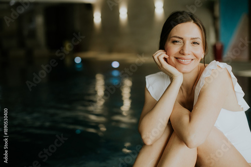 Smiling woman enjoying tran...