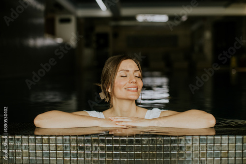 Woman enjoys tranquility wh...