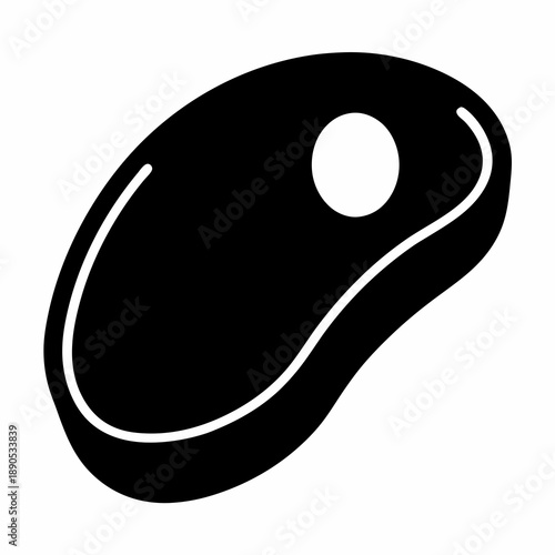 Stylized monochrome representation of a steak with a fat marbling effect