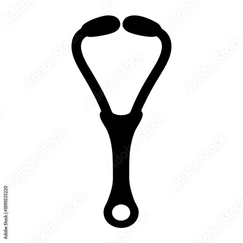 Silhouette of an Eyelash Curler Tool on a White Background