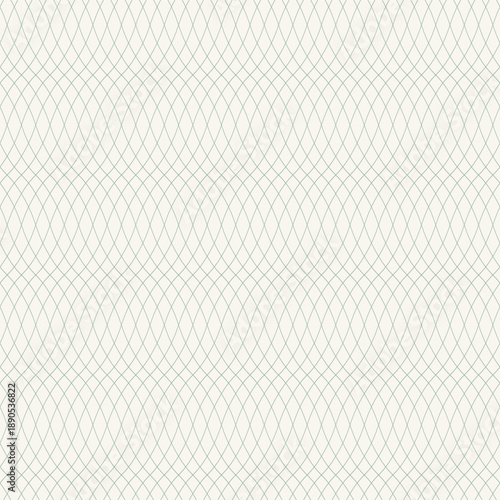 Thin line minimalist guilloche seamless pattern in pale teal. This sophisticated, infinity texture provides security element for certificate, diploma, or formal document background.