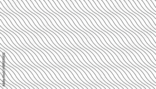 A clean, simple background of dynamic, wavy line. This thin line seamless black and white pattern provides a modern, abstract texture perfect for graphic design project, web, or print background.