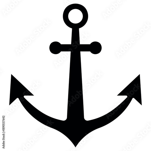 Classic anchor silhouette representing maritime strength, stability, sea, and tradition