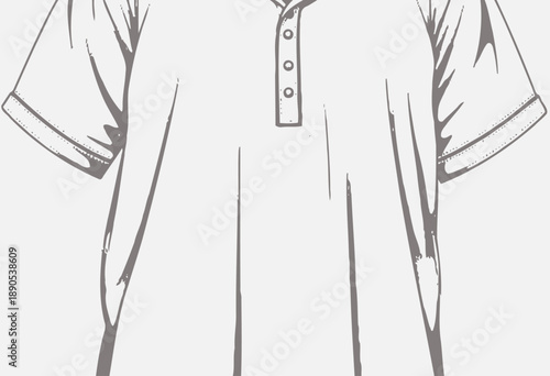 Classic White Short-Sleeve Shirt with Buttoned Collar and Red Stitching Detail