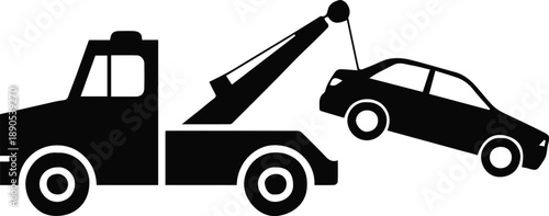 towing roadside assistance vector tow truck lifting disabled car