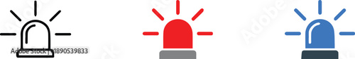 siren alarm icons red light beacon police ambulance fire signal