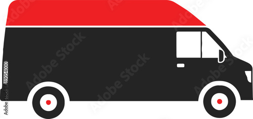 van cargo transport delivery vehicle flat vector illustration