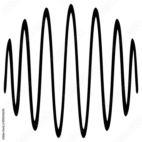 Oscillating sine wave pattern with changing amplitude on white background vector