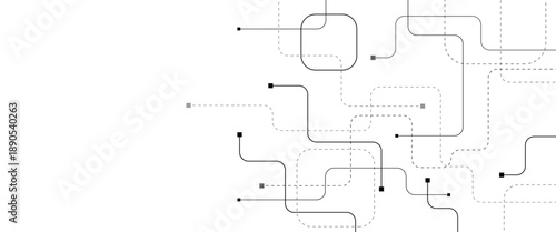 Abstract black futuristic technology background. Technology background with crossed lines and dots.