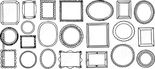 frame hand drawn picture frames vector set outline designs