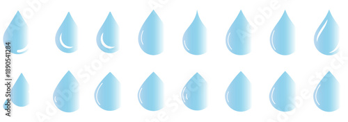 Realistic water drops vector mockup on transparent background.