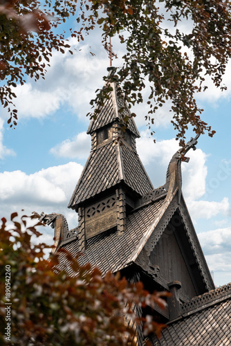 Historical old Hopperstad stave church in Vikoyri