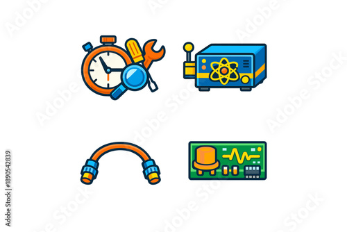 Tools and equipment used in a lab for scientific experiments and engineering tasks during a workshop on technology and innovation