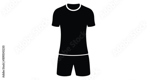 A simple black t shirt and shorts depiction a stark silhouette