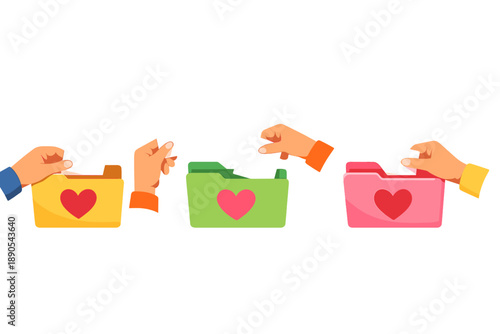 People drop cards into colorful boxes on a table, engaging in a voting activity at an event during the daytime