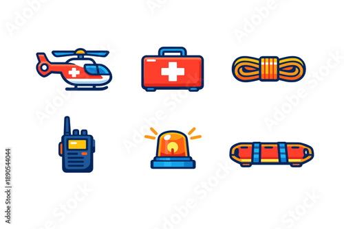 Emergency response tools and equipment for rescue missions in various locations and situations during day and night operations