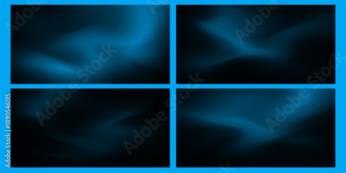 Set of abstract blue vector backgrounds with wave patterns and light line textures for business web banner design and wallpaper templates