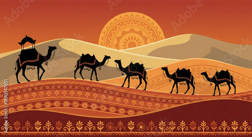 Jaisalmer Desert Festival Camel Vector Illustration