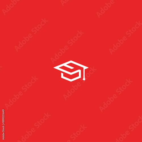Graduation logo icon flat vector design