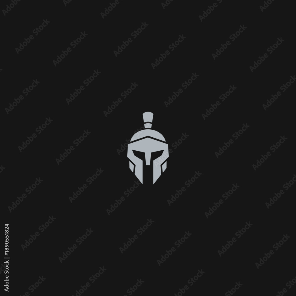 Obraz premium Warrior helmet logo icon flat vector design