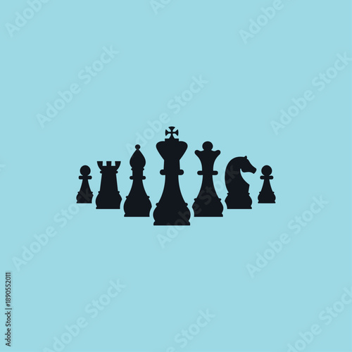 Chess board logo icon flat vector design