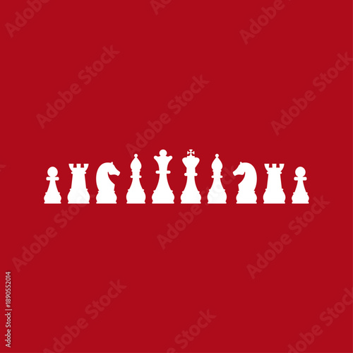 Chess board logo icon flat vector design