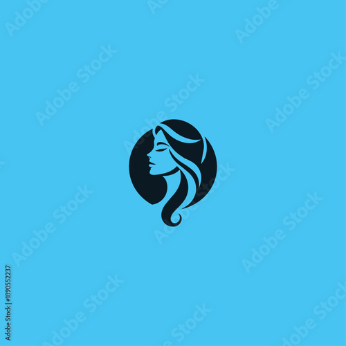 Woman spa logo icon flat vector design
