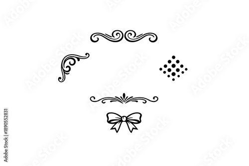 Decorative elements for design and art projects created with simple patterns and shapes can enhance visual appeal and creativity