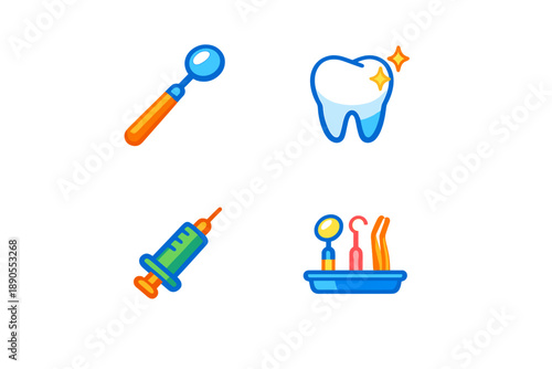 Various dental tools and equipment used in dental procedures displayed on a simple background showing the importance of oral health care