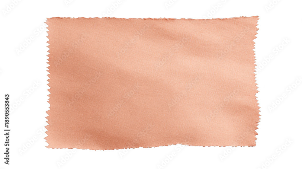 Obraz premium Soft beige fabric square with zigzag edges isolated on transparent background textile texture suitable for sewing crafts or design projects neutral color smooth surface