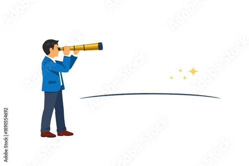Person uses telescope to look at the stars while standing on a flat surface during nighttime outside in a clear sky