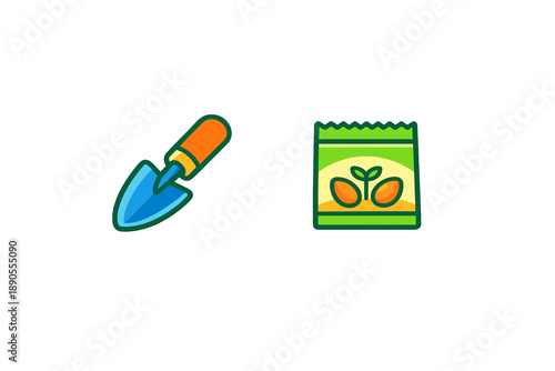 Gardening tools on a flat surface along with seed packets ready for planting during spring season