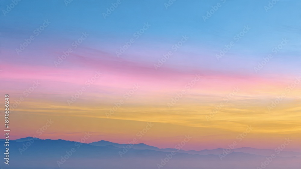 Obraz premium Pastel Sunset Over Mountain Range