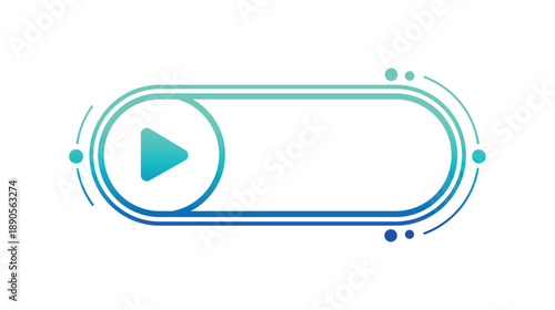 Modern player button graphic for digital interface and video content streaming media technology