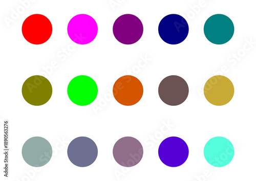 Color Circle Dots Set – Solid Round Color Palette Vector Collection